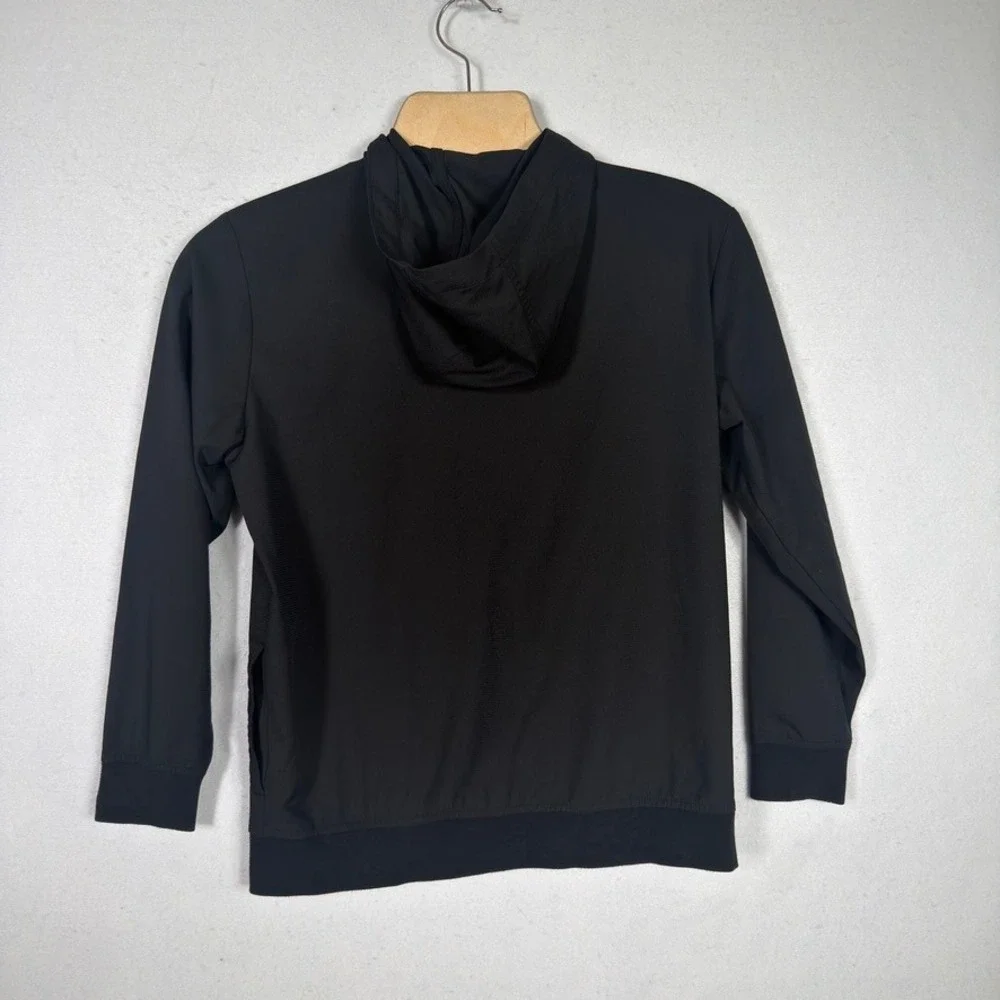 TravisMathew Youth Large Black Hooded Performance Jacket Full Zip Stretch